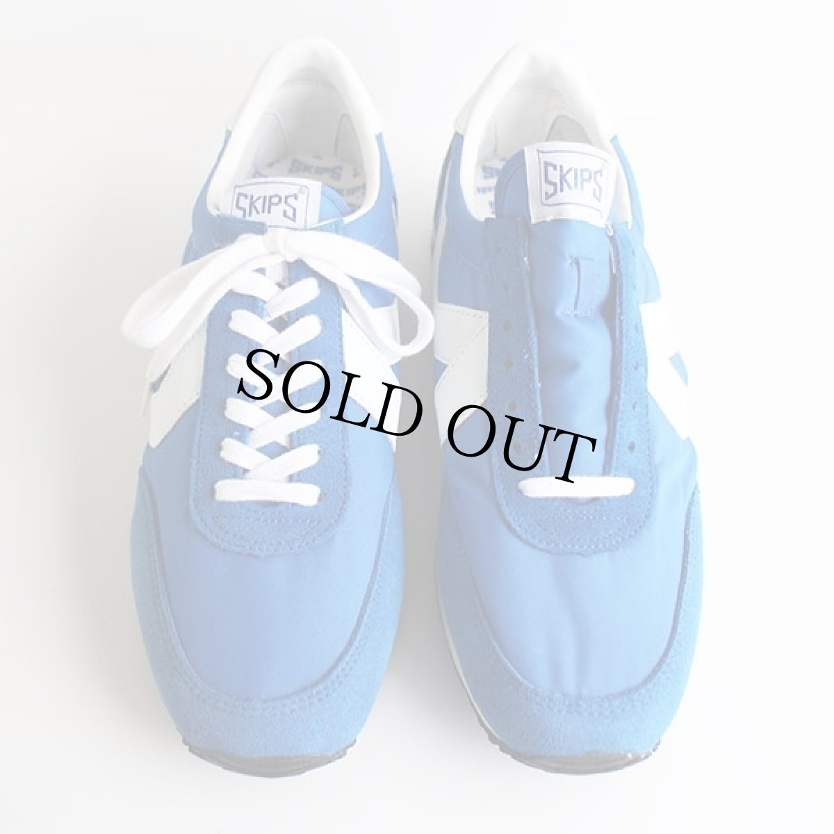 画像3: デッドストック★80s SKIPS by MONTGOMERY WARD ナイロン×スエード スニーカー 白×青 8.5 (3)