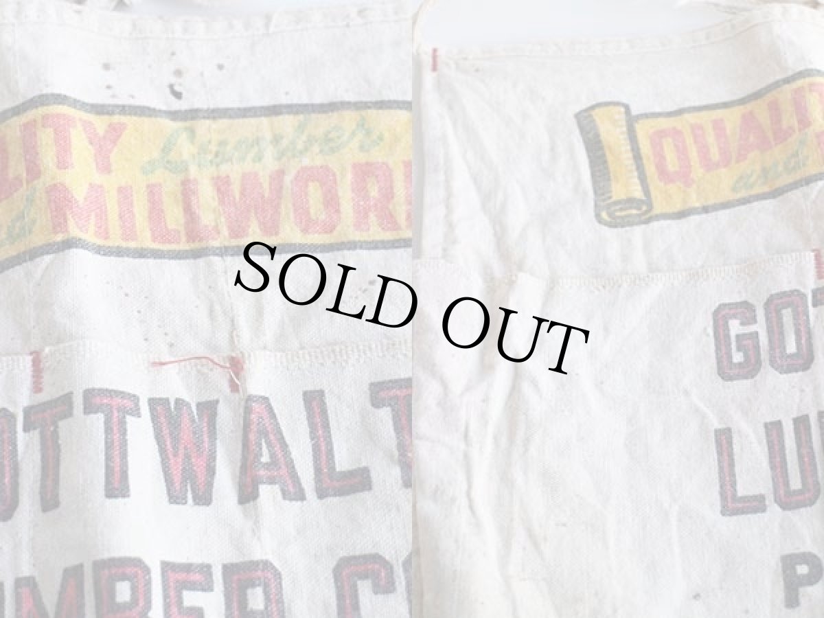 画像3: ビンテージ GOTTWALT LUMBER CO. キャンバス ワークエプロン 生成り★前掛け (3)