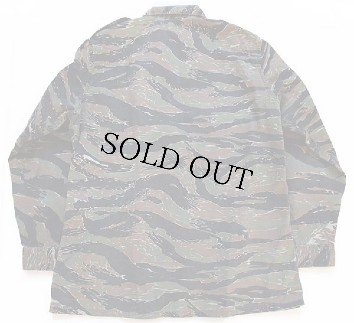 画像2: 70s タイガーカモ コットンポプリン ユーティリティ ジャケット L (2)