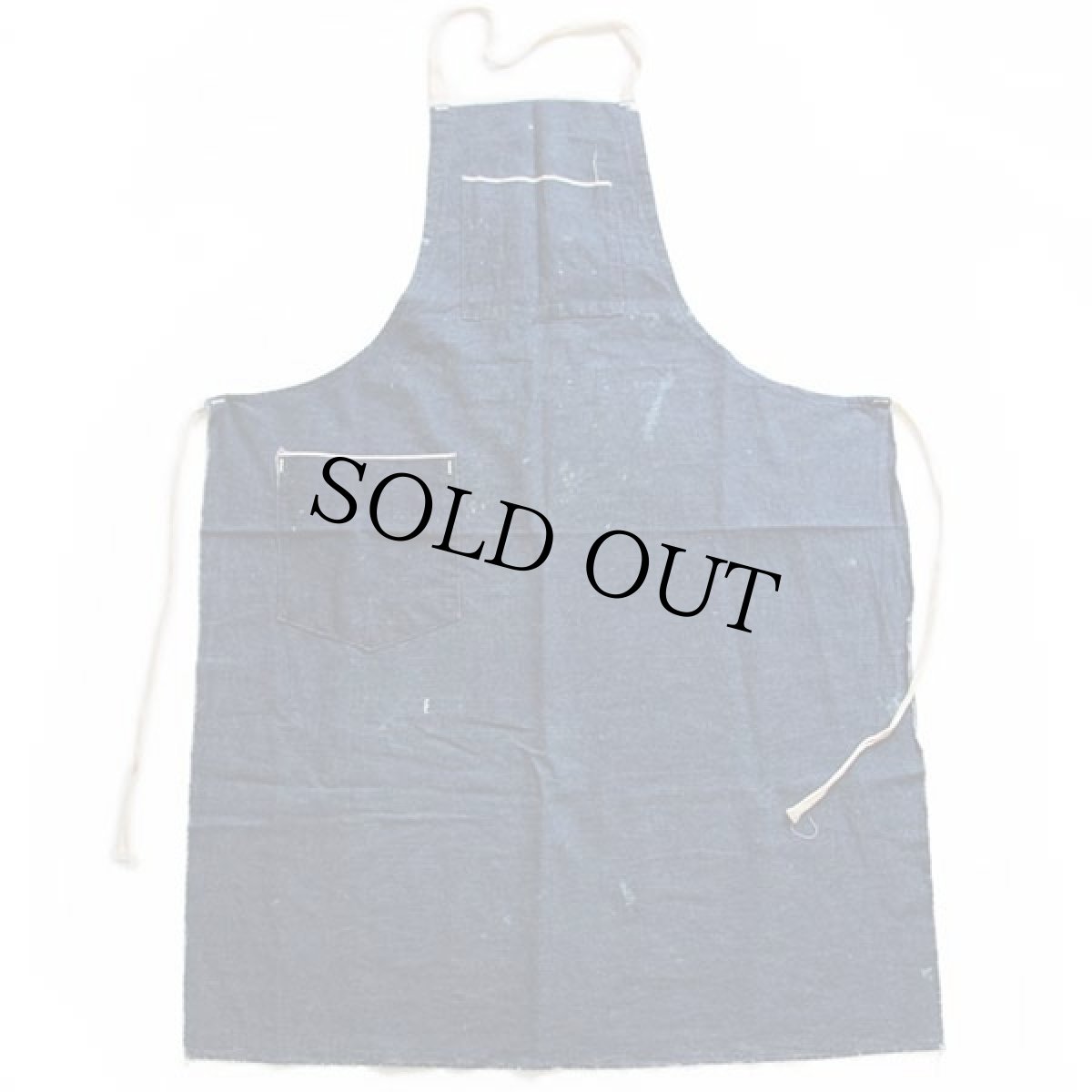 画像2: ビンテージ 耳付き インディゴ デニム ワークエプロン★A (2)