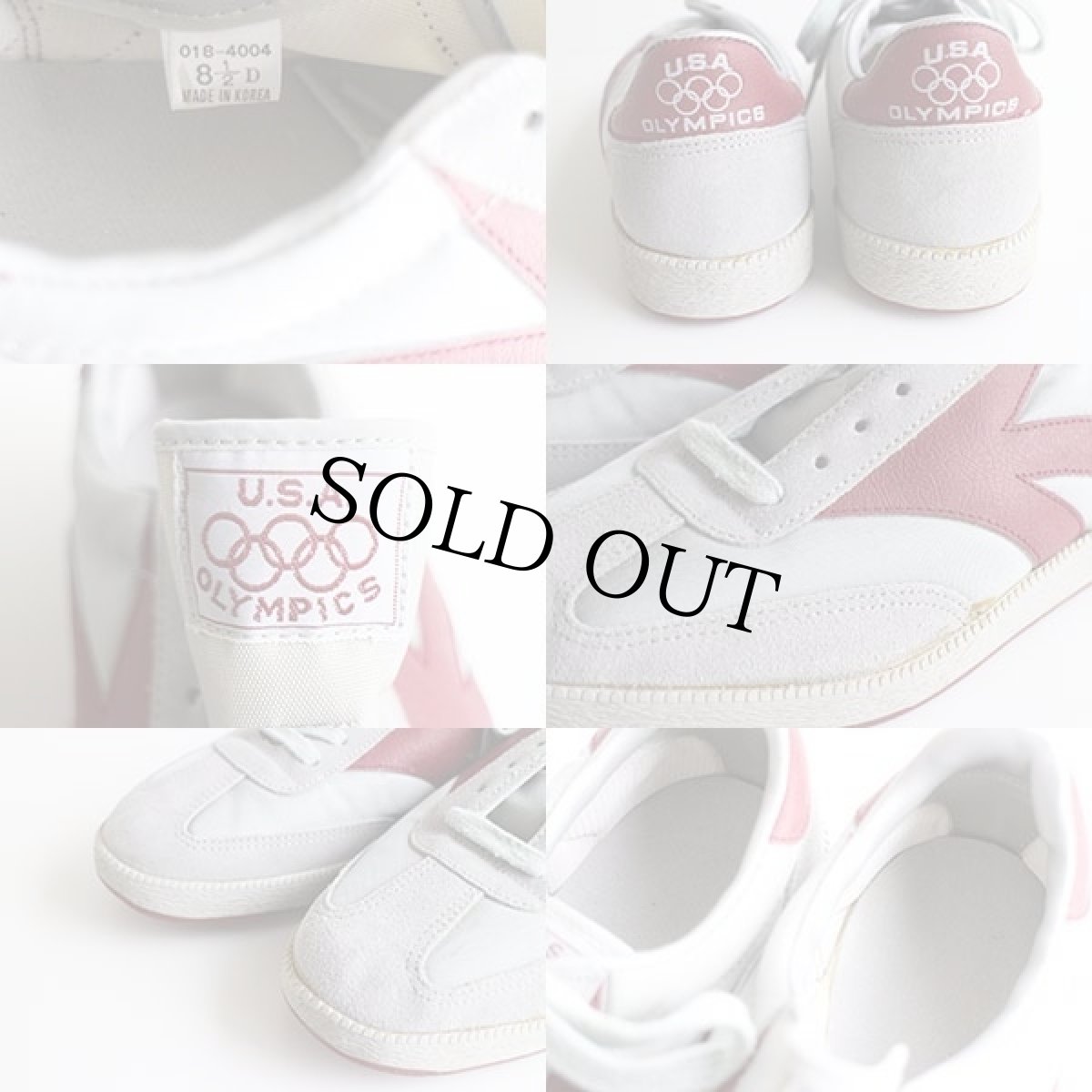 画像5: デッドストック★80s U.S.A.OLYMPICS ナイロン×スエード スニーカー グレー×バーガンディ 8.5 (5)