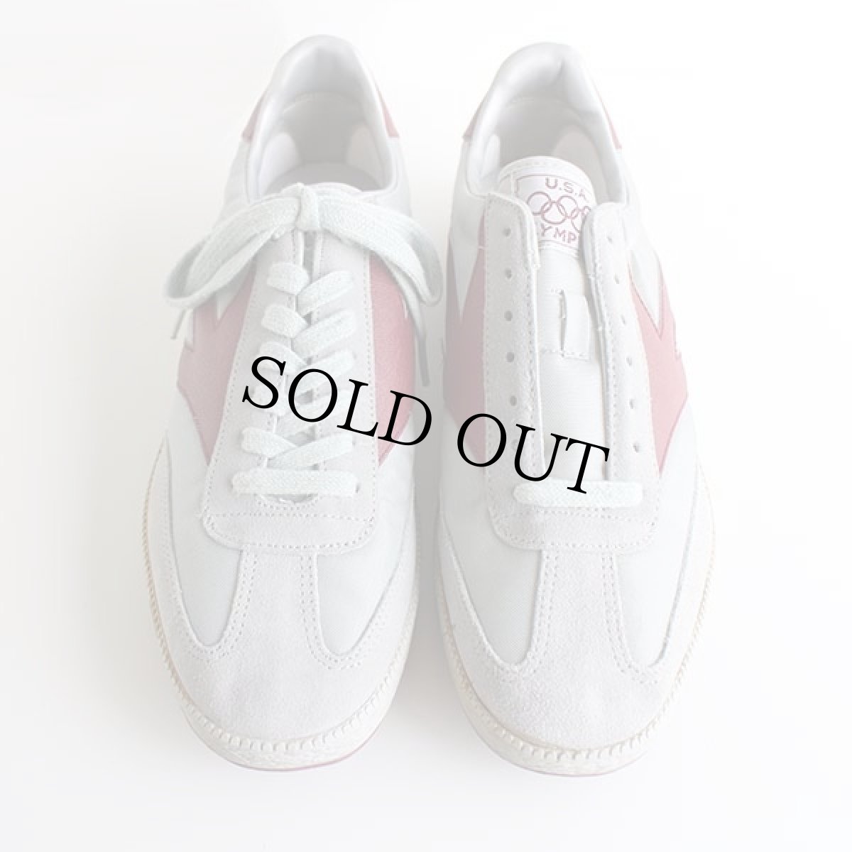 画像3: デッドストック★80s U.S.A.OLYMPICS ナイロン×スエード スニーカー グレー×バーガンディ 8.5 (3)