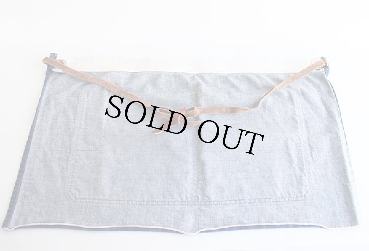 画像2: USA製 耳付き インディゴ デニム ワークエプロン★B (2)