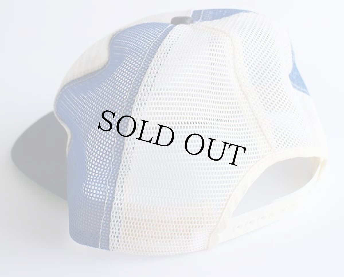 画像2: 70s FARMFEST 76 星条旗 パッチ付き ツートン オールメッシュキャップ 白×青 (2)