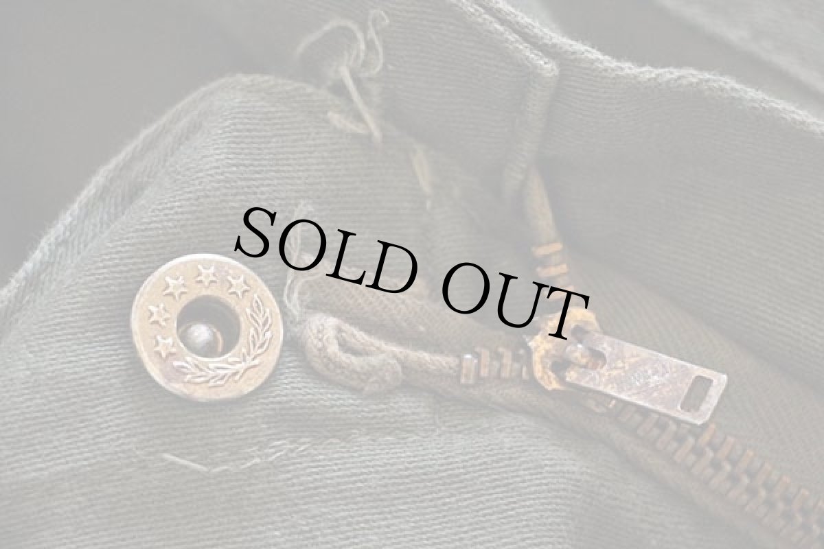 画像4: 60s UNKNOWN 月桂樹ボタン コットンサテン オールインワン オリーブグリーン★つなぎ (4)