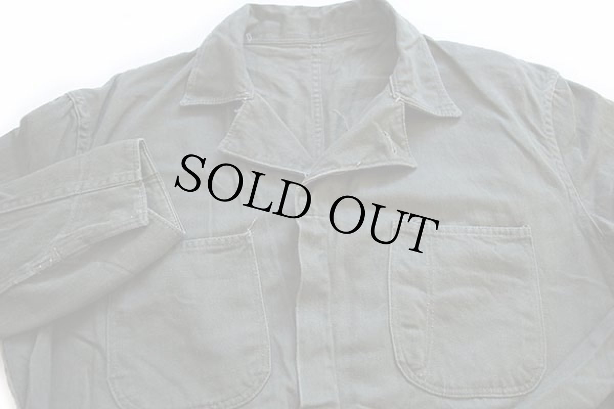 画像3: 60s UNKNOWN 月桂樹ボタン コットンサテン オールインワン オリーブグリーン★つなぎ (3)