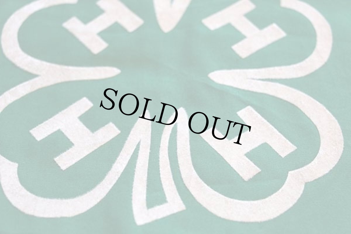 画像6: デッドストック★60s 4H クローバー フロッキープリント コットンジャケット 緑 L (6)