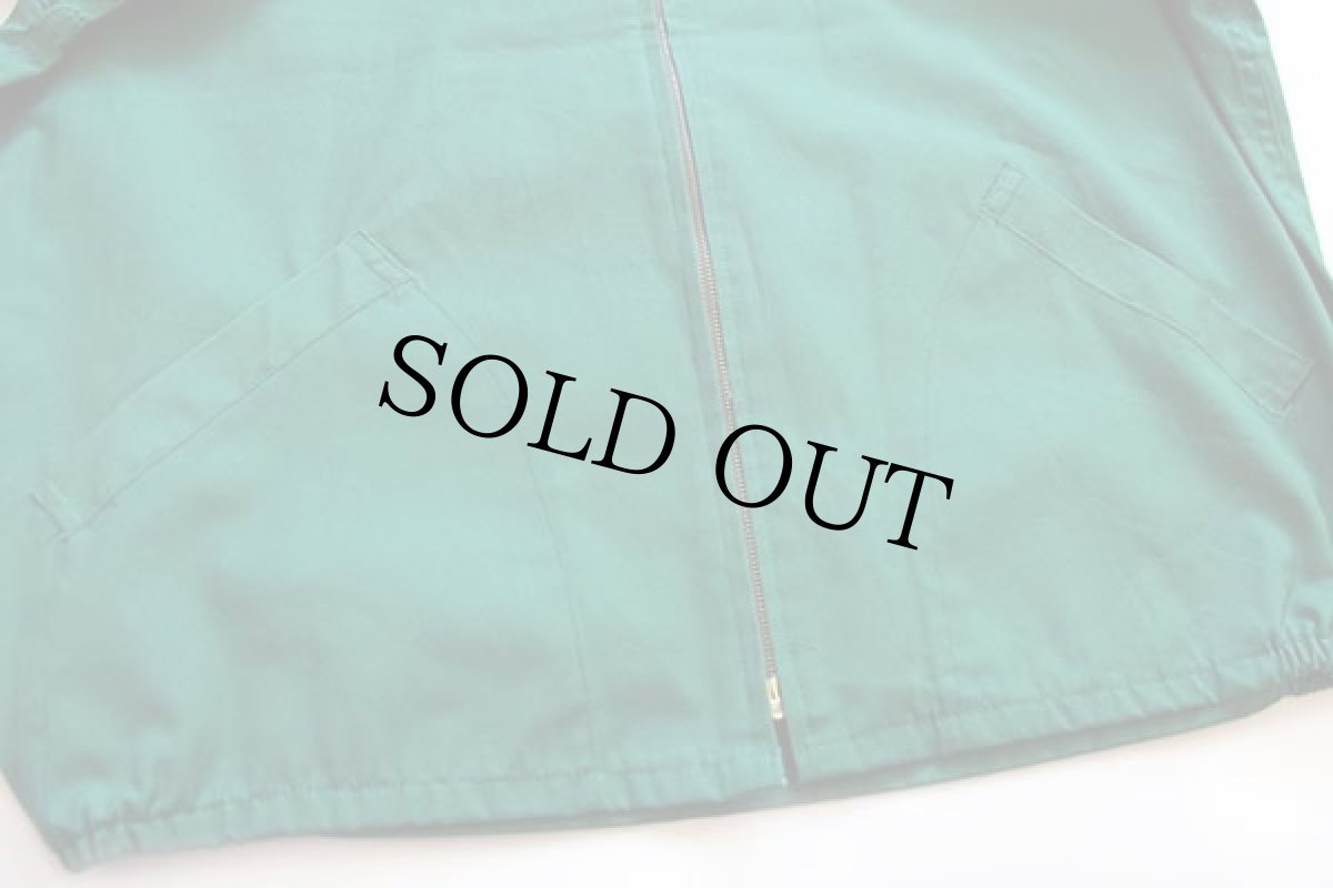 画像7: デッドストック★60s 4H クローバー フロッキープリント コットンジャケット 緑 L (7)