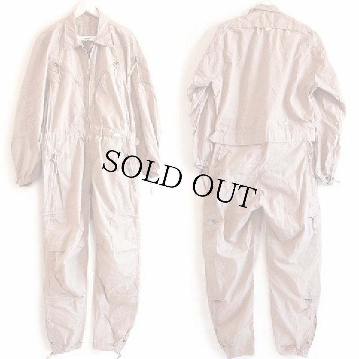 画像2: 90s 米軍 U.S.ARMY CVC タンカース カバーオール オールインワン タン M-R★つなぎ (2)