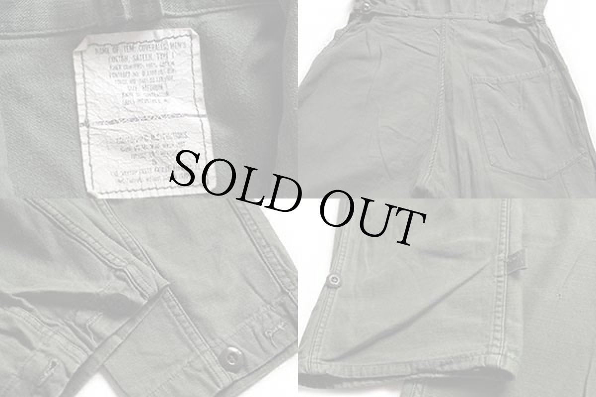 画像4: 80s 米軍 U.S.ARMY カバーオール オールインワン オリーブグリーン M★つなぎ (4)