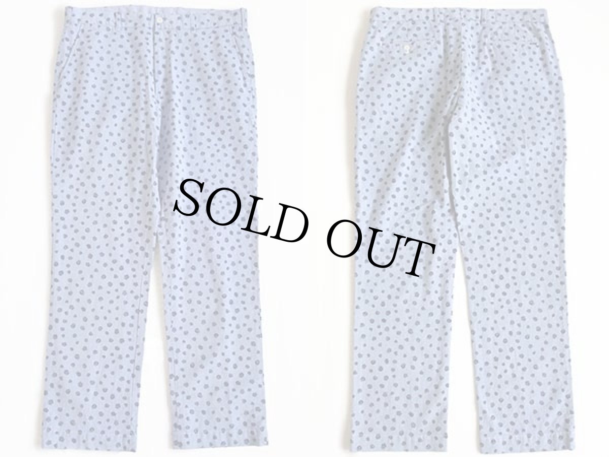 画像2: POLO GOLF ラルフローレン てんとう虫 総柄 ストレッチ スラックス コットンパンツ サックス w35 L32 (2)