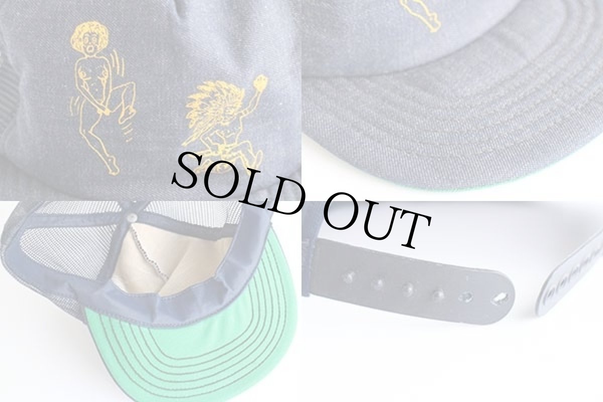 画像3: 80s インディアン 発泡プリント デニム×メッシュキャップ 紺 (3)