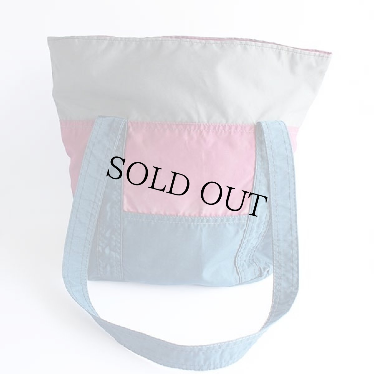 画像2: 90s CARIBOU マルチボーダー ナイロン トートバッグ (2)