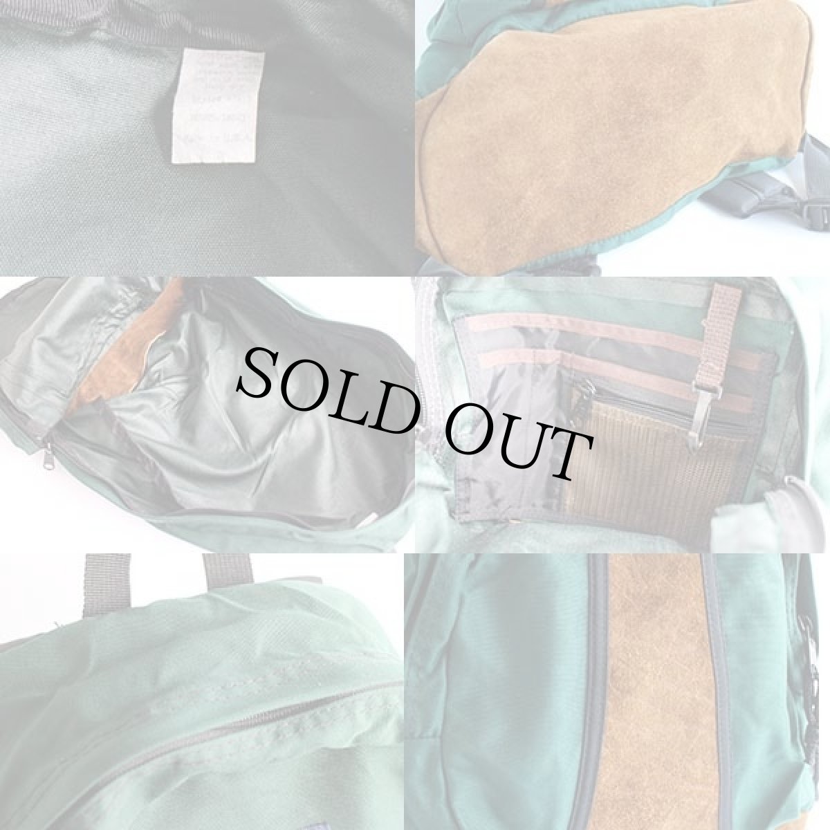 画像3: 90s USA製 JANSPORTジャンスポーツ ボトムレザー リュックサック 緑★C (3)