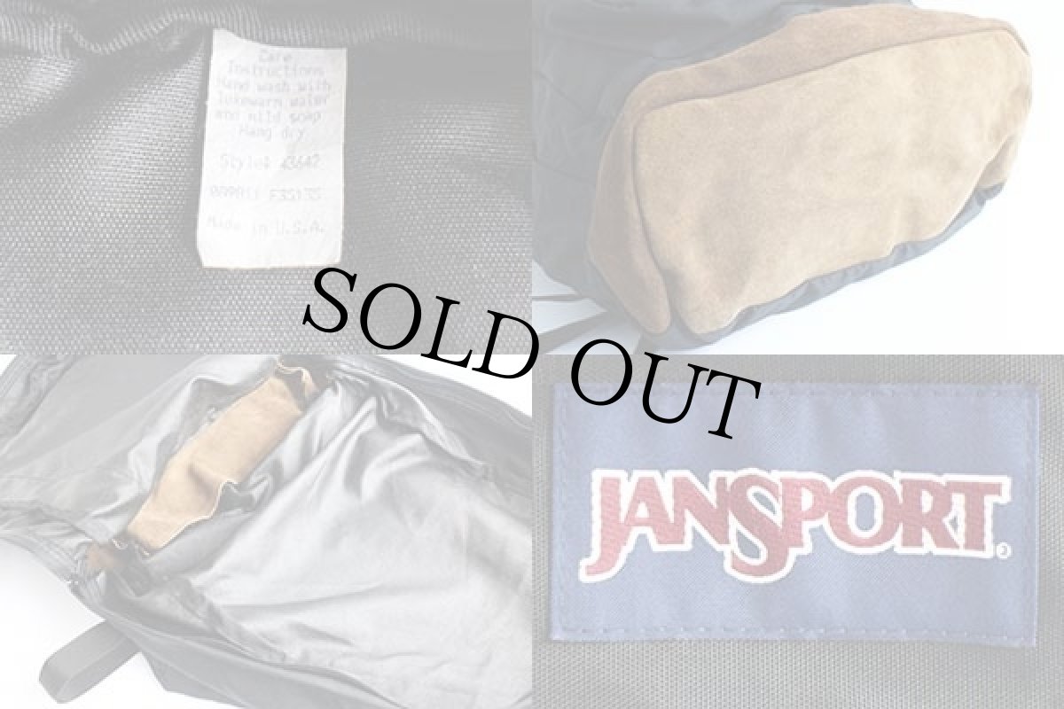 画像3: 90s USA製 JANSPORTジャンスポーツ ボトムレザー リュックサック 黒★A (3)