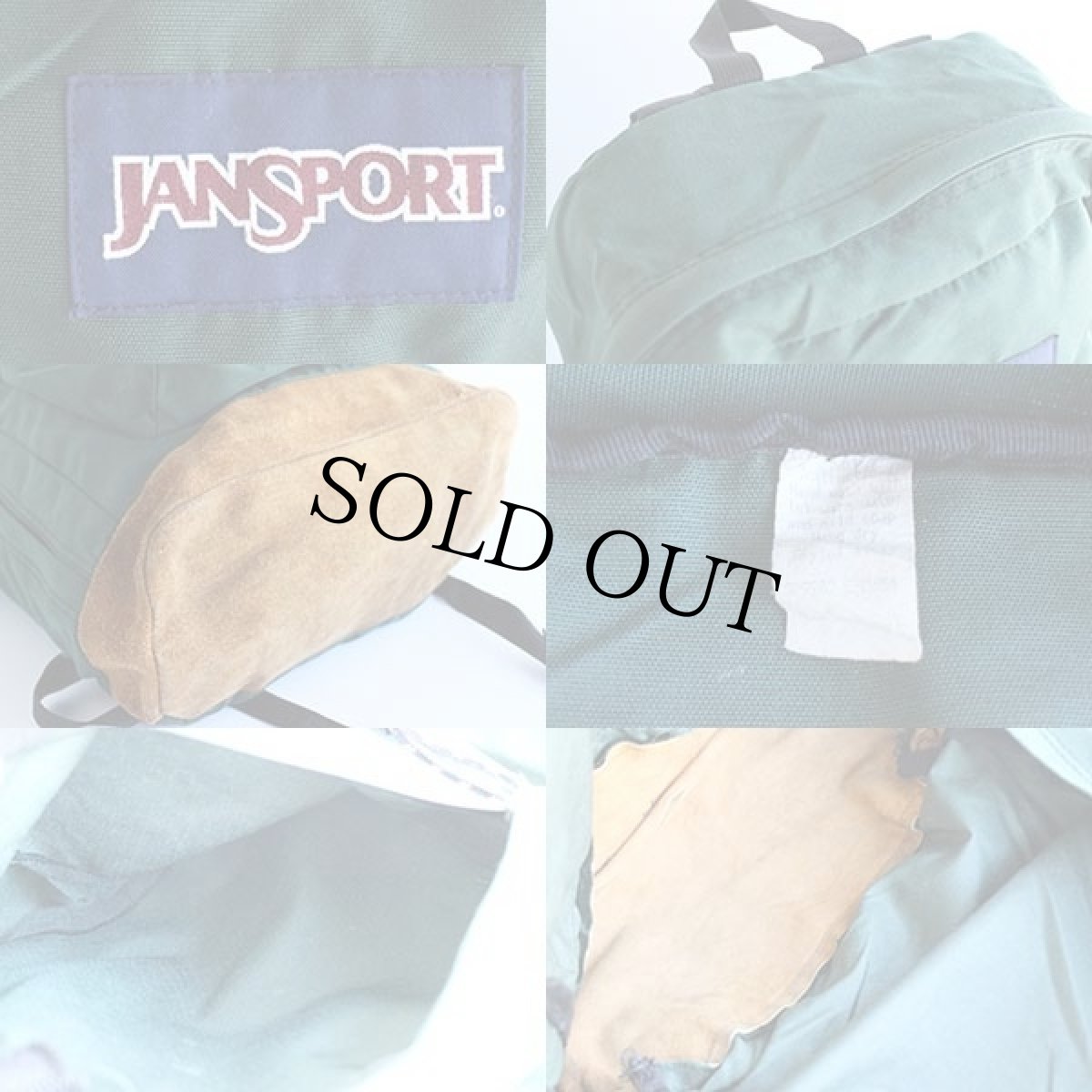 画像3: 90s USA製 JANSPORTジャンスポーツ ボトムレザー リュックサック 緑★A (3)