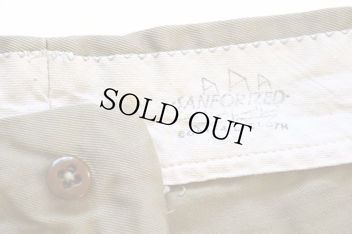 画像5: 60s USA製 UNKNOWN コットンツイル ワークパンツ カーキ w41 (5)