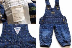 画像3: 80s USA製 OSHKOSH B'GOSH カウボーイ 総柄 ジャガード デニム オーバーオール 2T★サロペット (3)