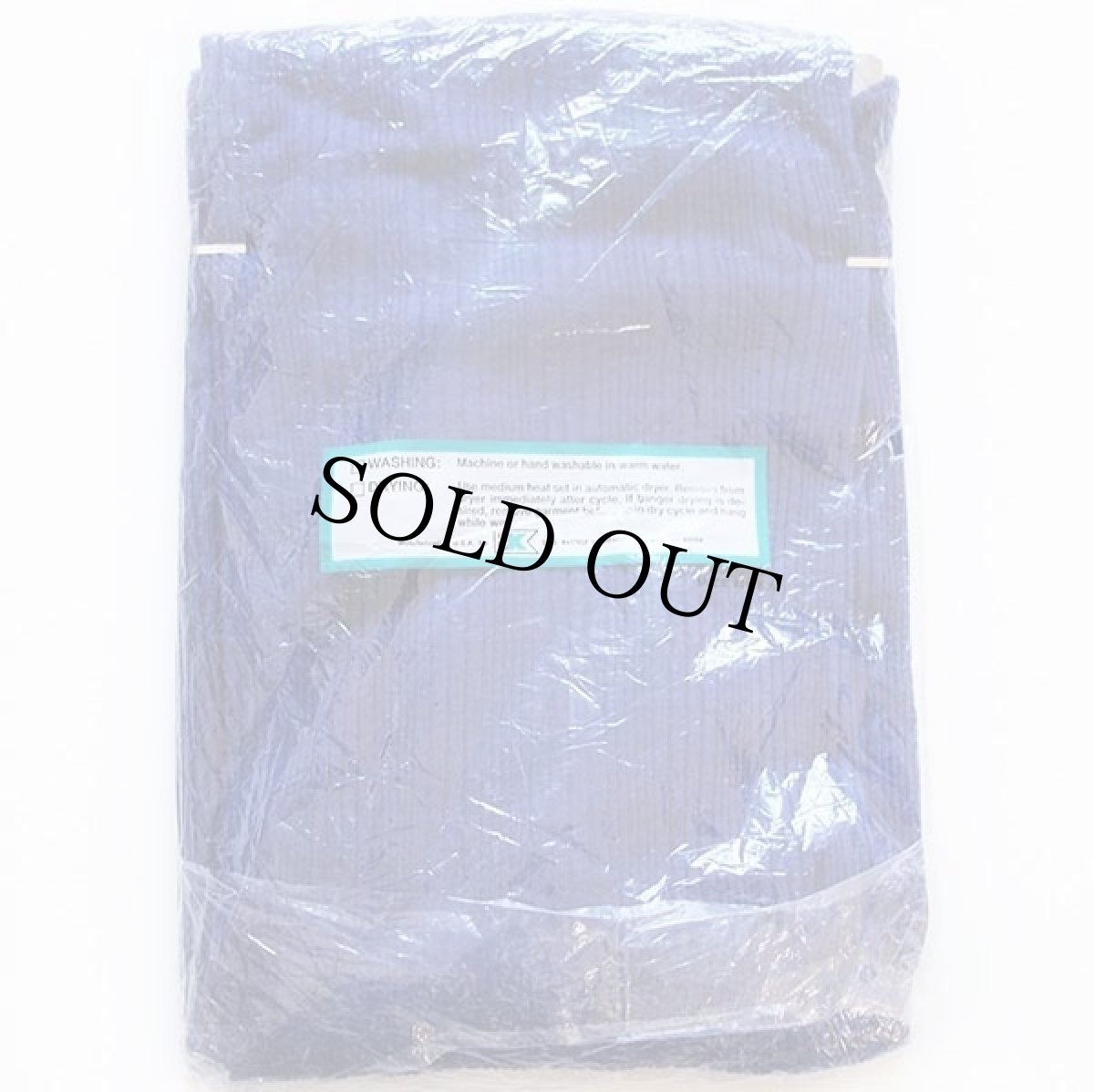 画像2: デッドストック★70s USA製 Kmart ランダム リブニット アンダーシャツ 紺 XL (2)