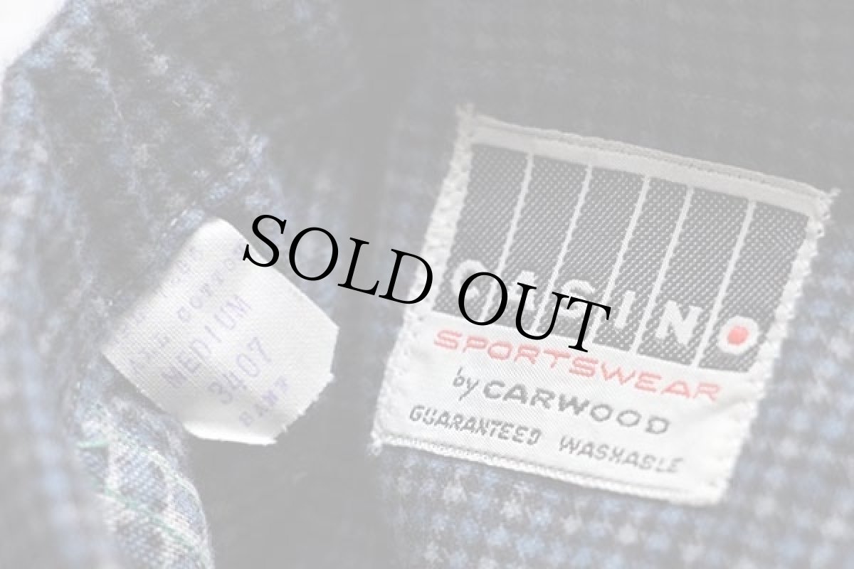 画像4: デッドストック★60s CASINO by CARWOOD チェック 三点留め ボタンダウン コットン プリントネルシャツ M (4)