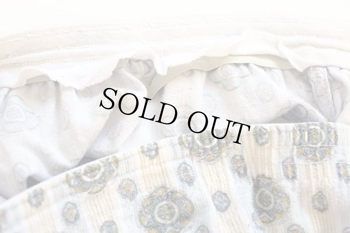 画像8: 60s Prangebilt 小紋柄 総柄 ストライプ ノーカラー プルオーバー コットン プリントネル パジャマ シャツ&パンツ セット C (8)