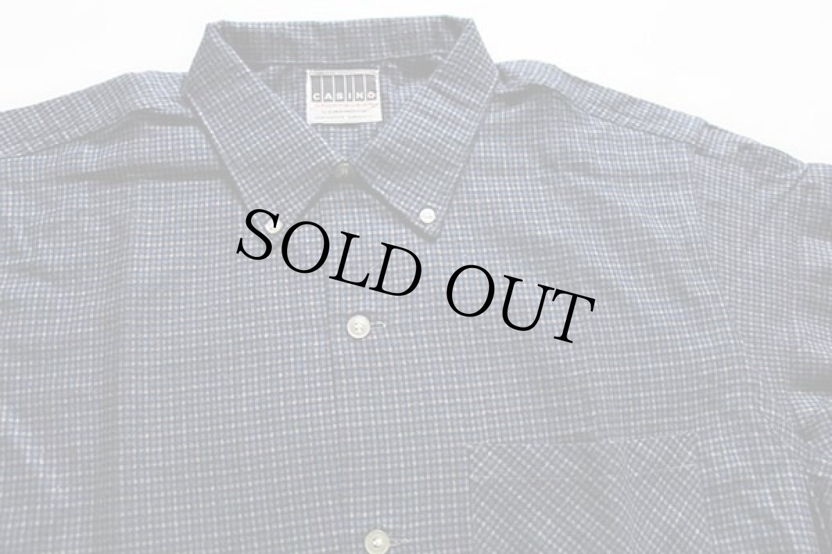 画像3: デッドストック★60s CASINO by CARWOOD チェック 三点留め ボタンダウン コットン プリントネルシャツ M (3)