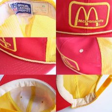 画像4: 80s NFL McDonald'sマクドナルド パッチ付き ツートン メッシュキャップ 赤×黄 (4)