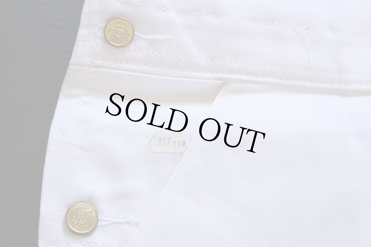 画像7: デッドストック★90s USA製 Dickiesディッキーズ 山ポケ コットン オーバーオール 生成り w38 L30 (7)