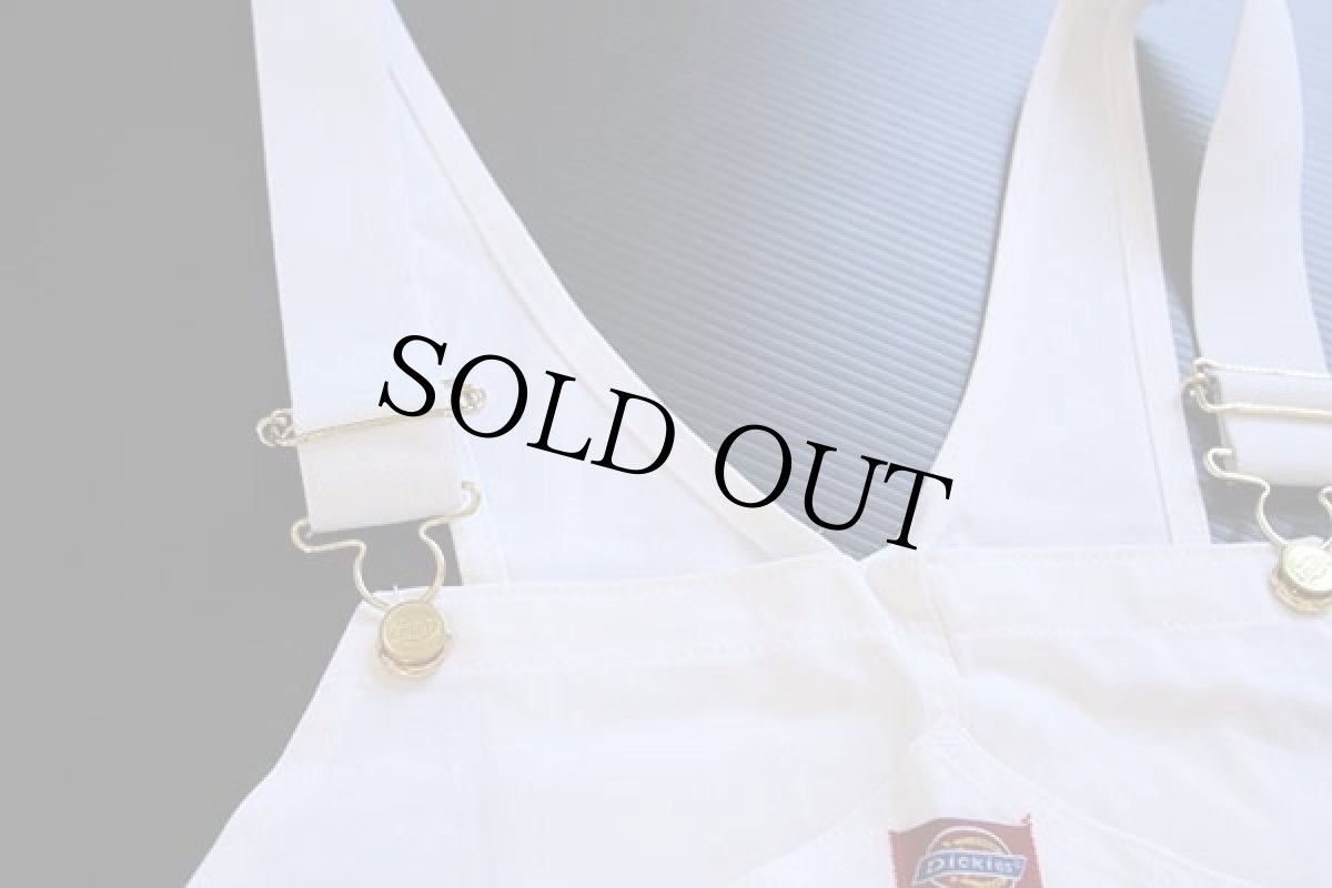 画像6: デッドストック★90s USA製 Dickiesディッキーズ 山ポケ コットン オーバーオール 生成り w38 L30 (6)