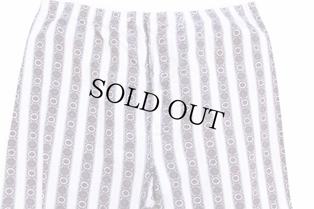 画像5: 80s VAN HEUSEN 小紋柄 ストライプ コットン プリントネル パジャマ シャツ&パンツ セット L (5)