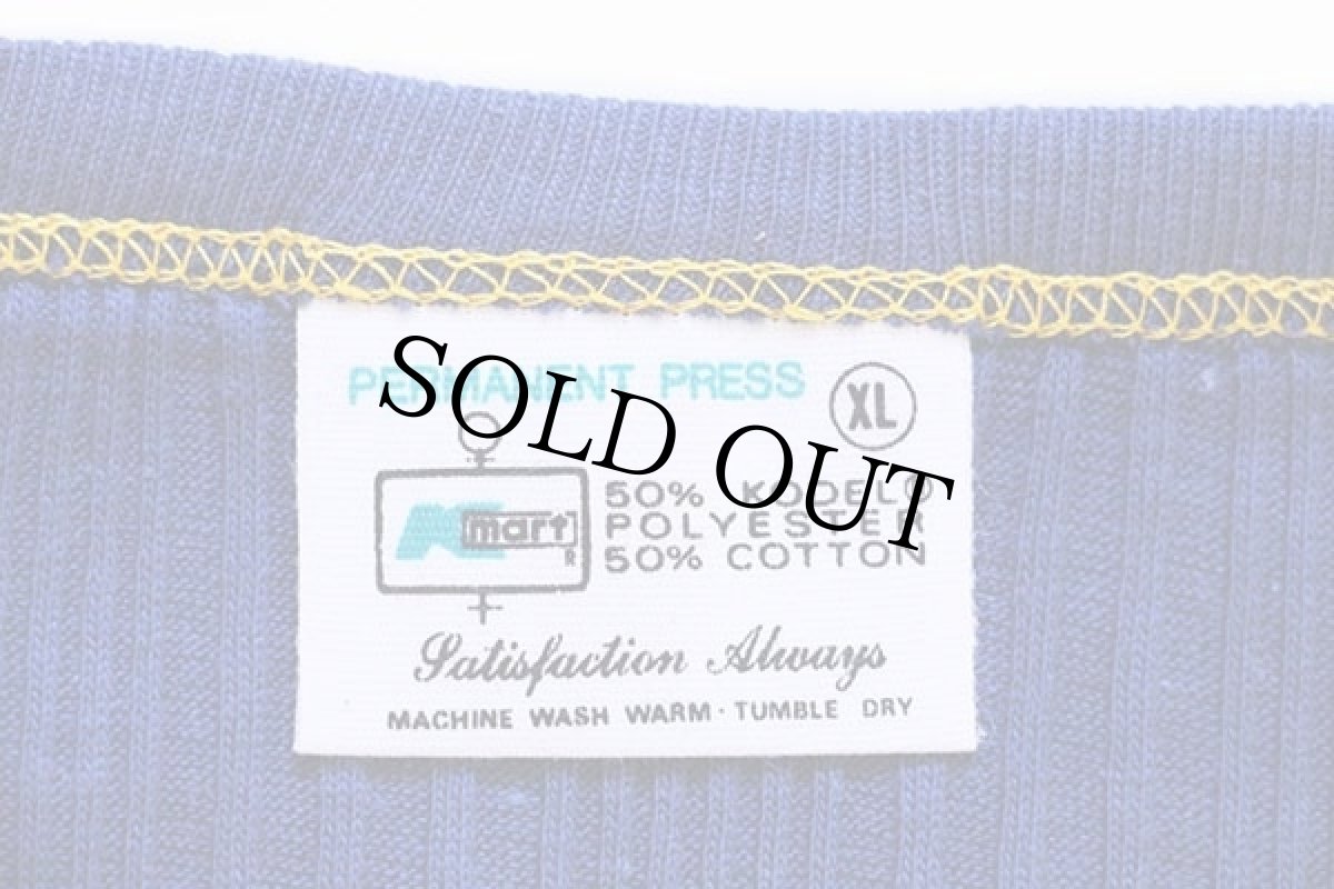 画像5: デッドストック★70s USA製 Kmart ランダム リブニット アンダーシャツ 紺 XL (5)