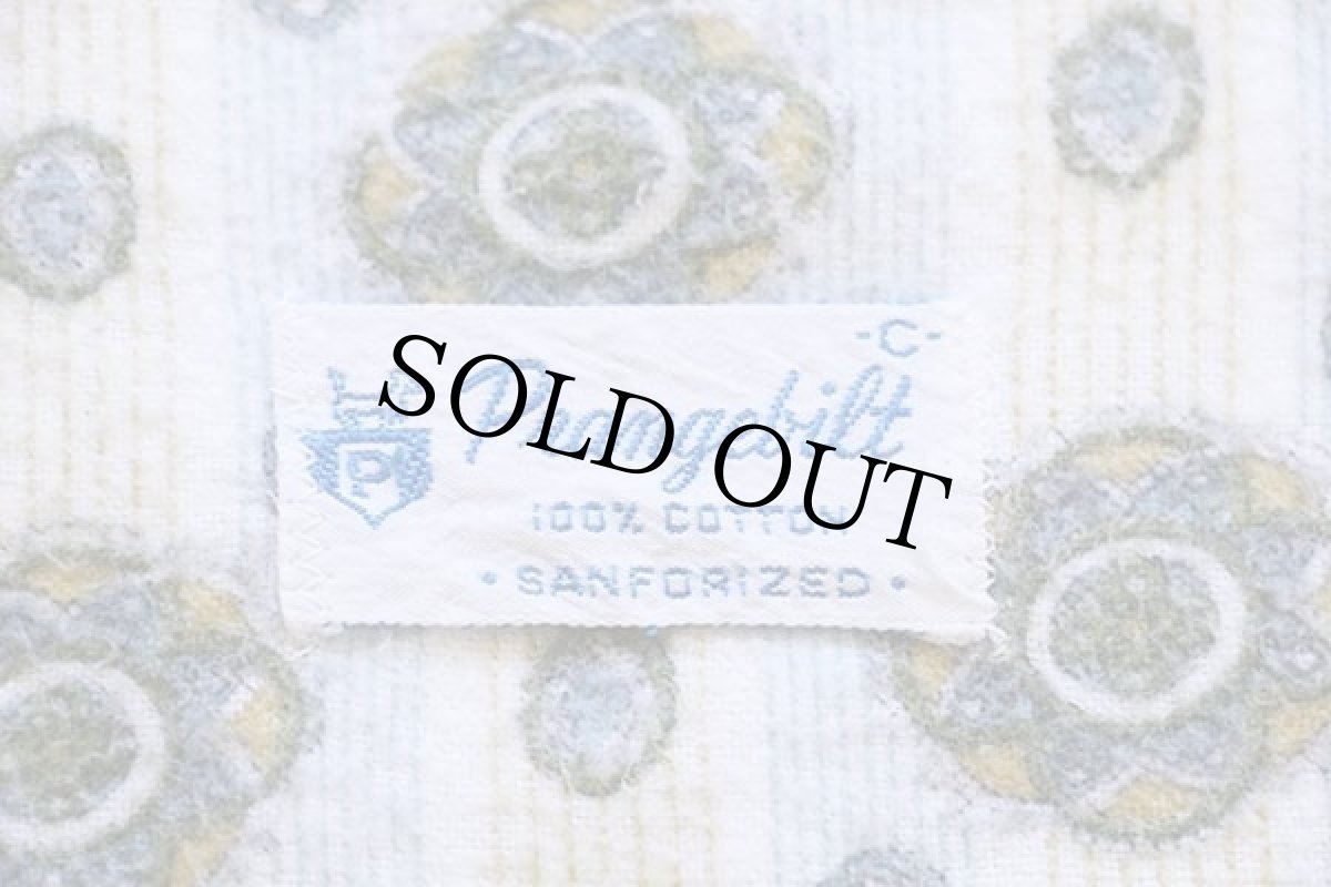 画像4: 60s Prangebilt 小紋柄 総柄 ストライプ ノーカラー プルオーバー コットン プリントネル パジャマ シャツ&パンツ セット C (4)