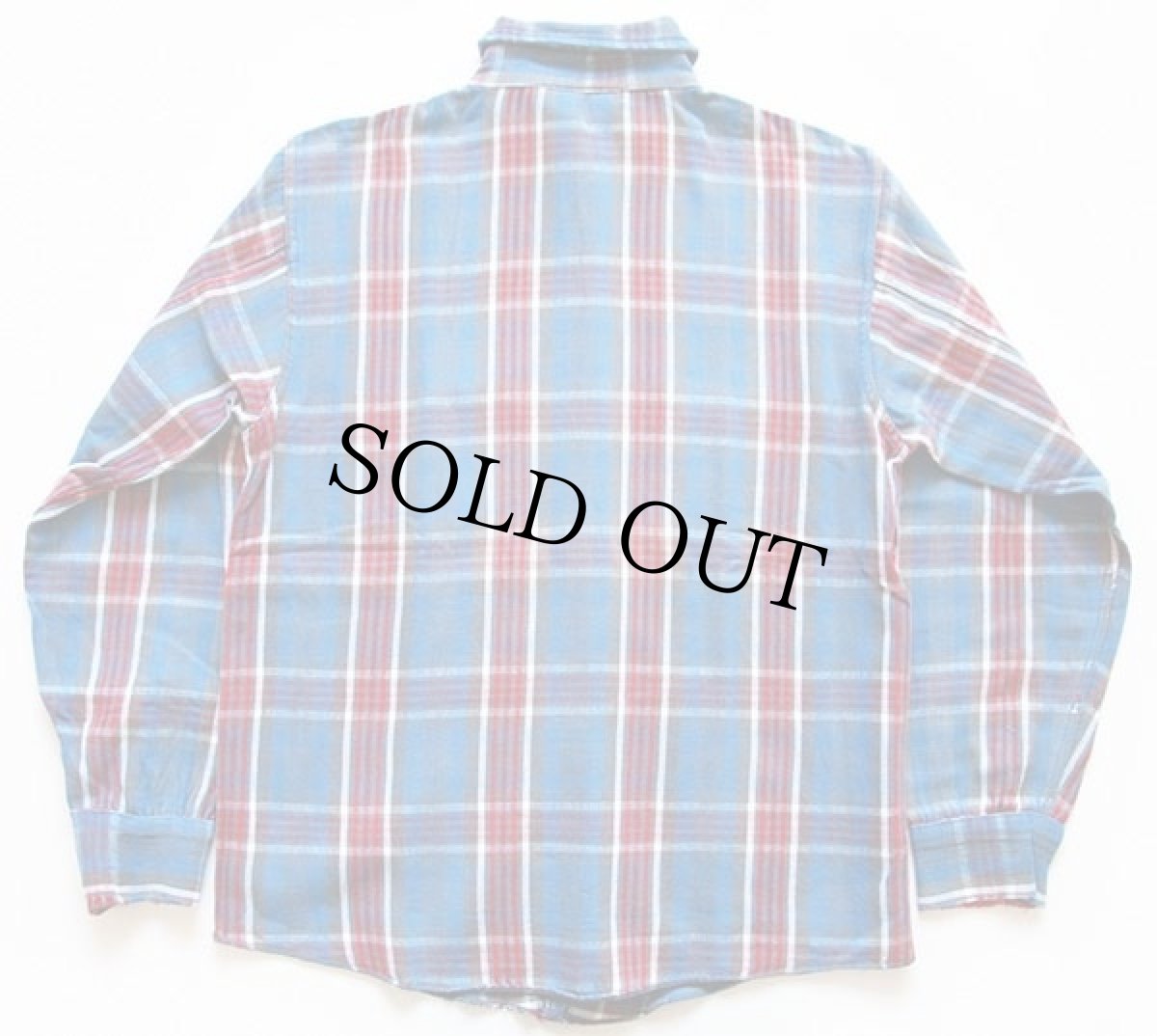 画像2: 60s Yorke チェック コットン ライト フランネルシャツ S (2)
