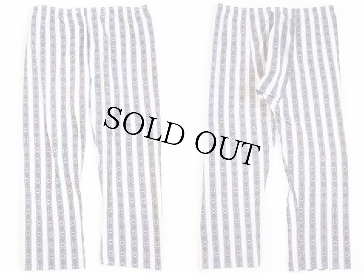 画像4: 80s VAN HEUSEN 小紋柄 ストライプ コットン プリントネル パジャマ シャツ&パンツ セット L (4)