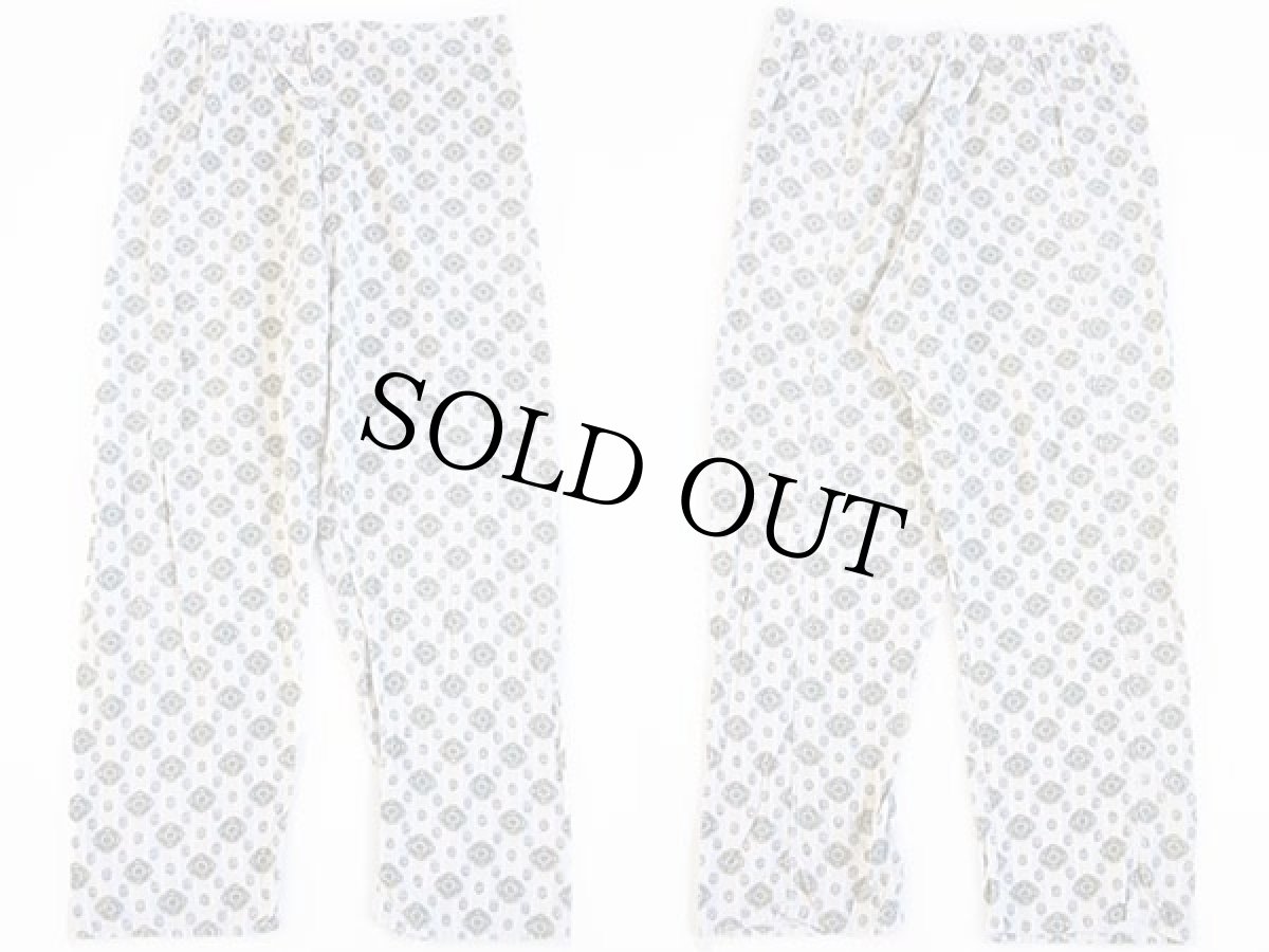 画像6: 60s Prangebilt 小紋柄 総柄 ストライプ ノーカラー プルオーバー コットン プリントネル パジャマ シャツ&パンツ セット C (6)