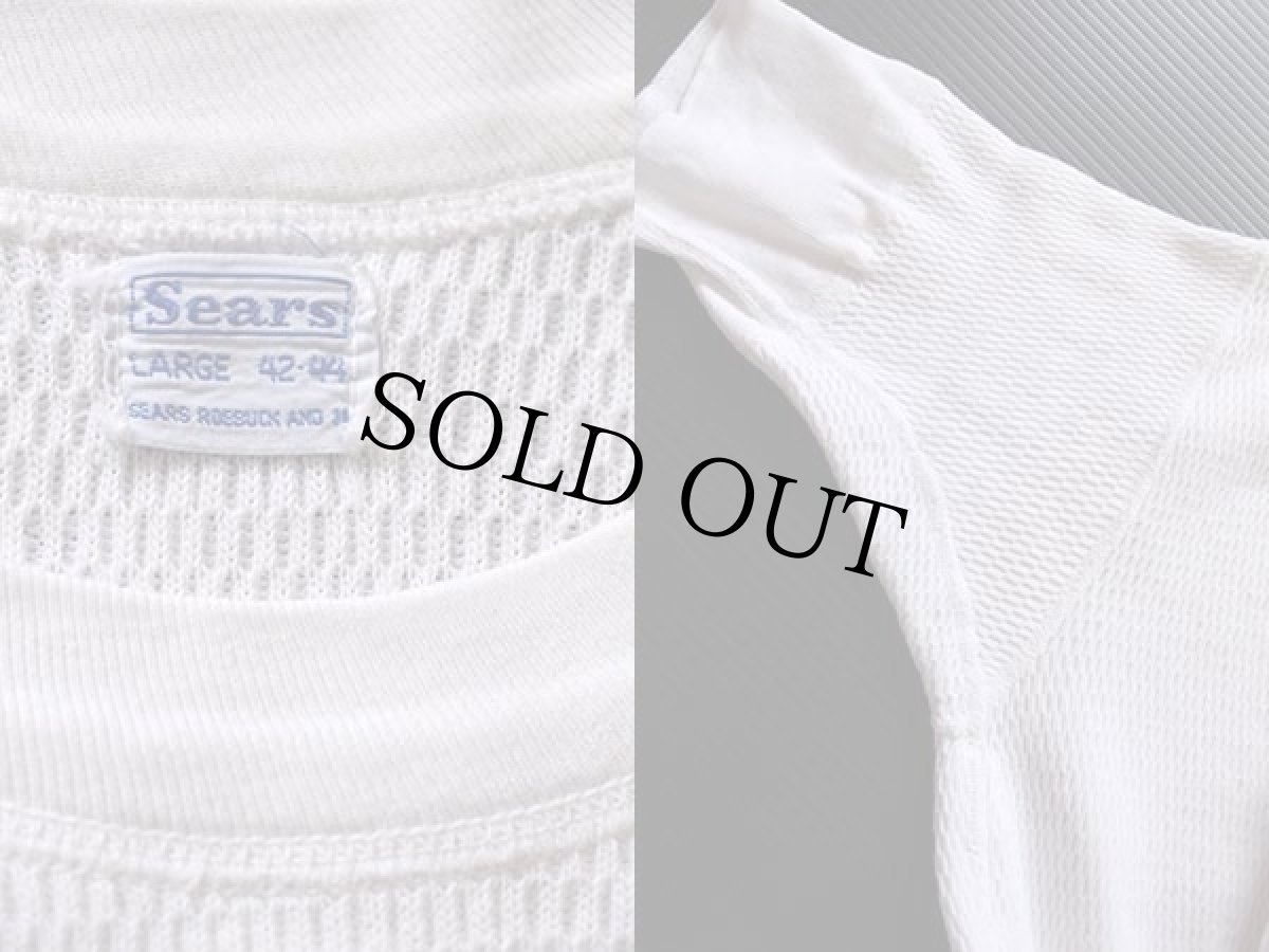 画像3: 60s Sears コットン 半袖サーマルシャツ ナチュラル L (3)