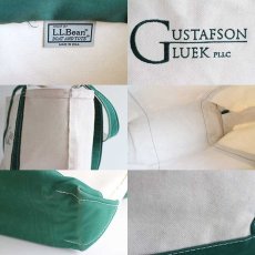 画像3: USA製 L.L.Bean BOAT AND TOTE GUSTAFSON LUEK刺繍 ロングハンドル キャンバス トートバッグ ジップトップ 緑 M★ミディアム (3)