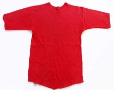 画像2: 70s USA製 RUSSELLラッセル GROVE CITY COLLEGE 四段中抜き コットン リバーシブルTシャツ 赤×ライトグレー (2)