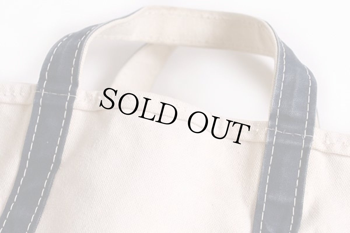 画像5: 80s L.L.Bean BOAT AND TOTE 耳付き キャンバス トートバッグ ジップトップ 紺 L★ラージ (5)