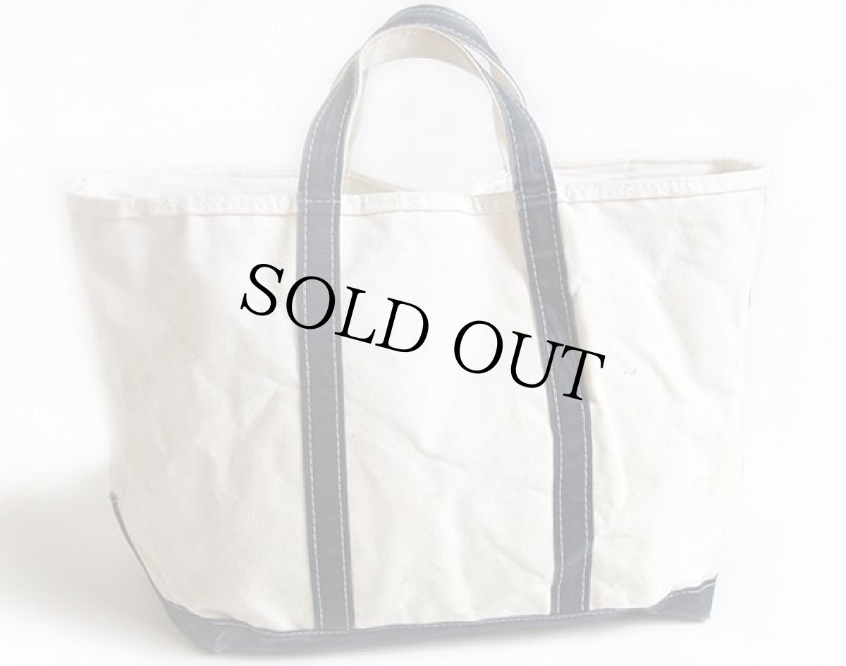 画像2: 80s L.L.Bean BOAT AND TOTE 耳付き キャンバス トートバッグ ジップトップ 紺 L★ラージ (2)