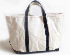 画像2: 80s L.L.Bean BOAT AND TOTE 耳付き キャンバス トートバッグ ジップトップ 紺 L★ラージ (2)