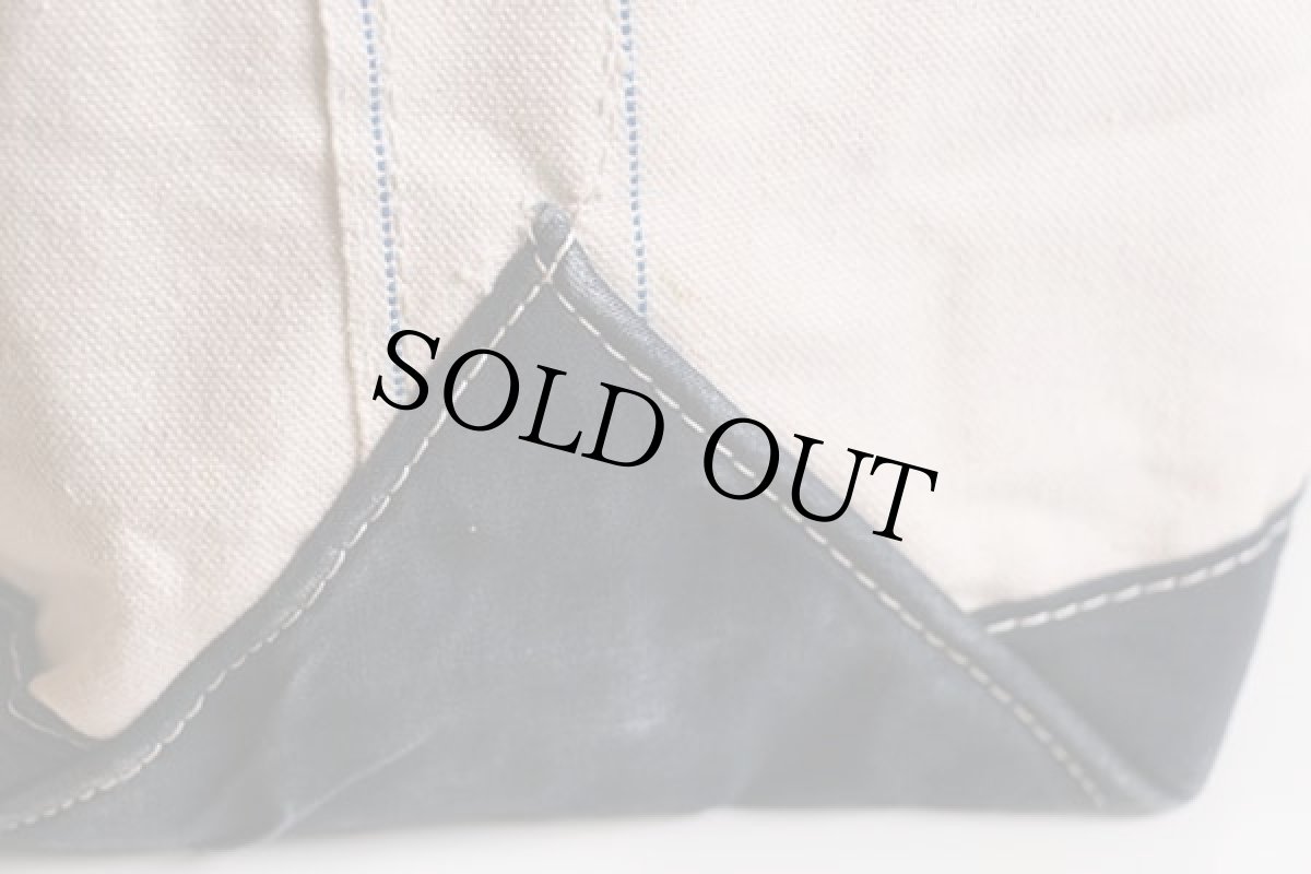 画像6: 80s L.L.Bean BOAT AND TOTE 耳付き キャンバス トートバッグ ジップトップ 紺 L★ラージ (6)