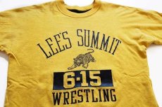 画像6: 90s USA製 RUSSELLラッセル LEE'S SUMMIT WRESTLING タイガー 四段中抜き コットン リバーシブルTシャツ 黒×黄 M (6)