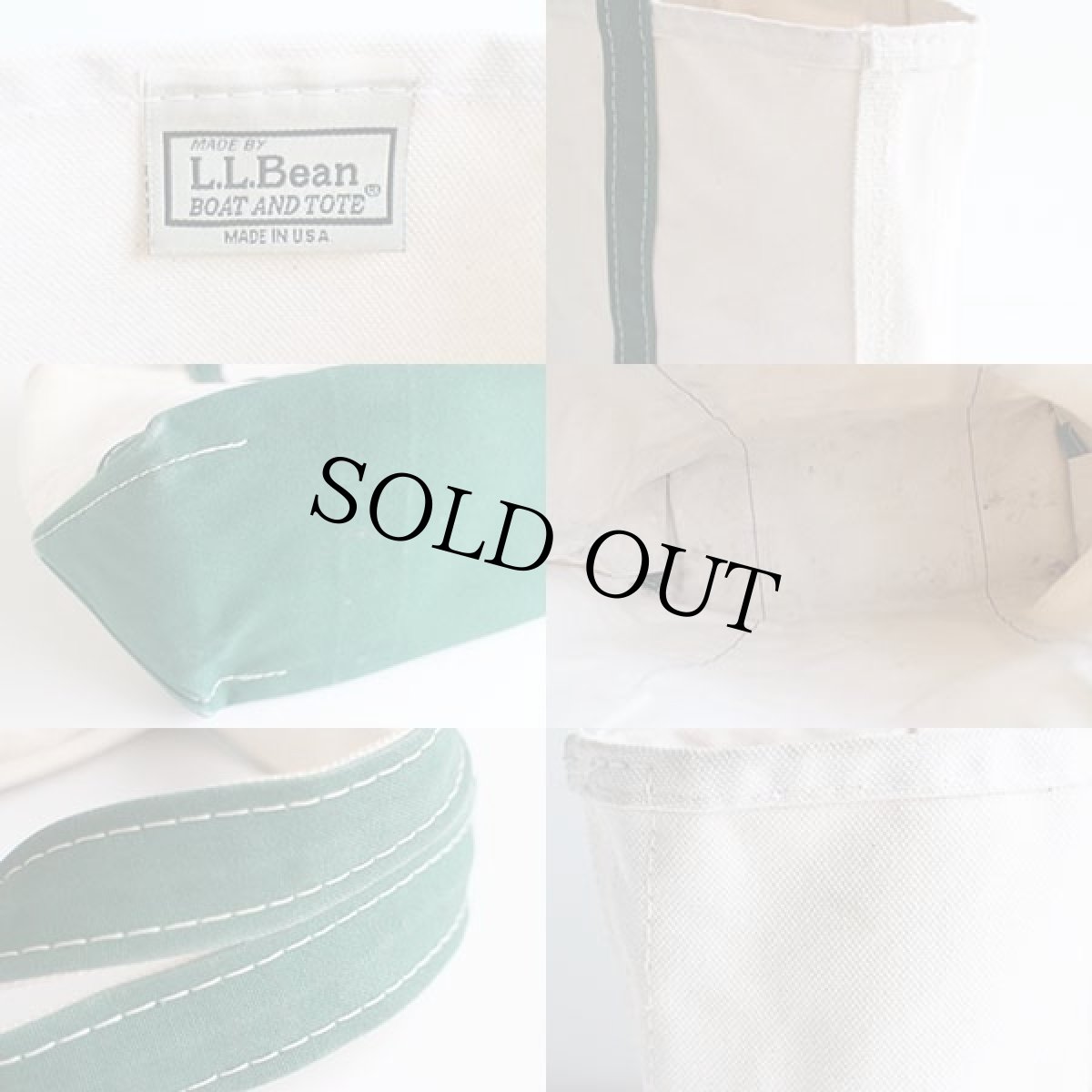 画像3: USA製 L.L.Bean BOAT AND TOTE キャンバス トートバッグ 緑 M★ミディアム (3)
