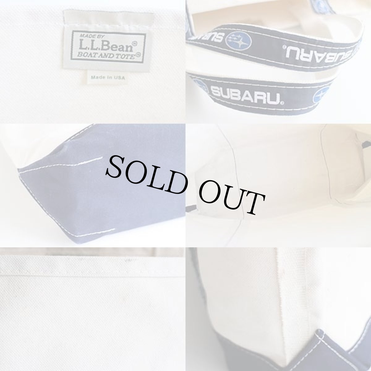 画像3: USA製 L.L.Bean BOAT AND TOTE SUBARU ロゴ キャンバス トートバッグ 紺 M★ミディアム (3)