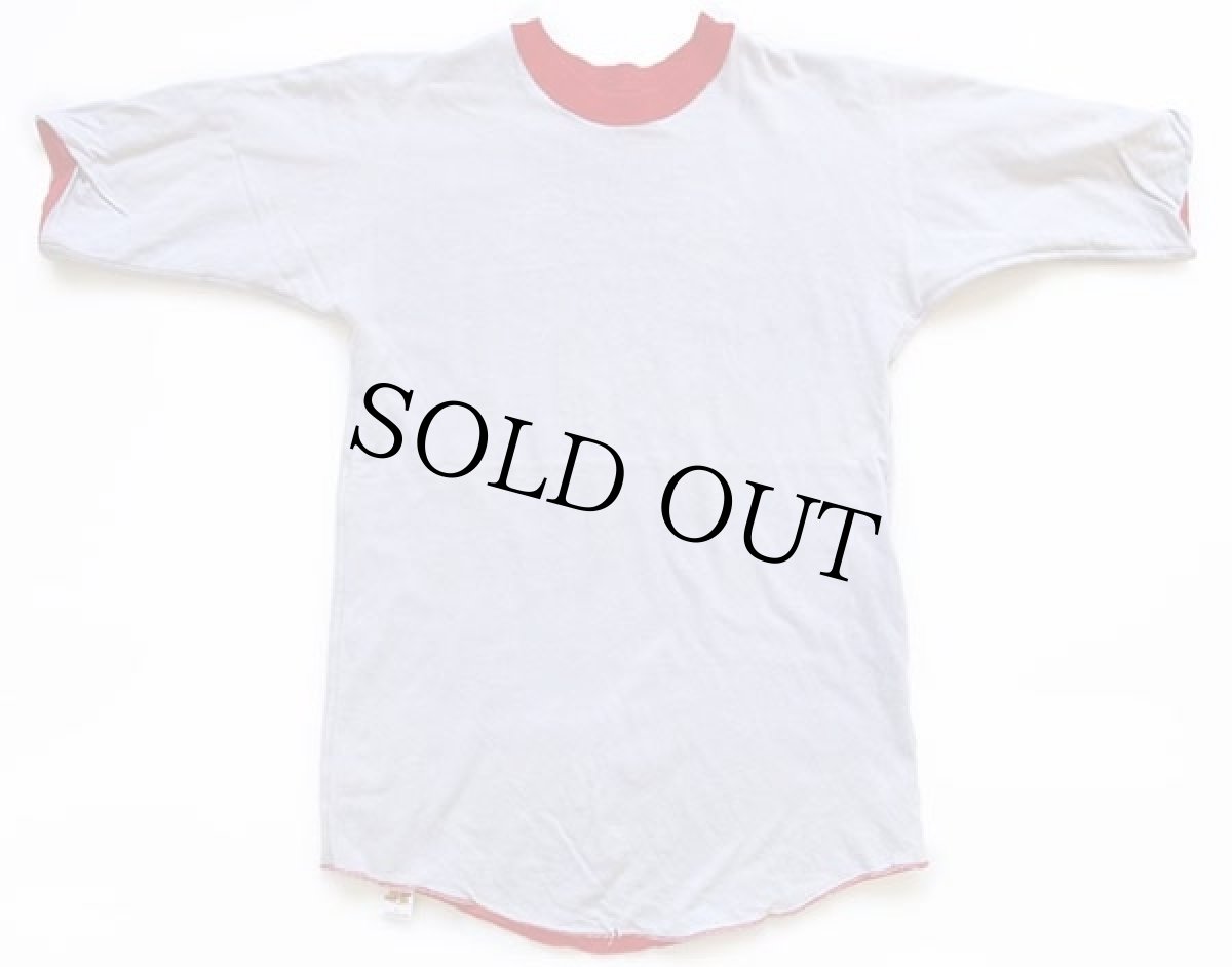 画像3: 70s USA製 RUSSELLラッセル GROVE CITY COLLEGE 四段中抜き コットン リバーシブルTシャツ 赤×ライトグレー (3)