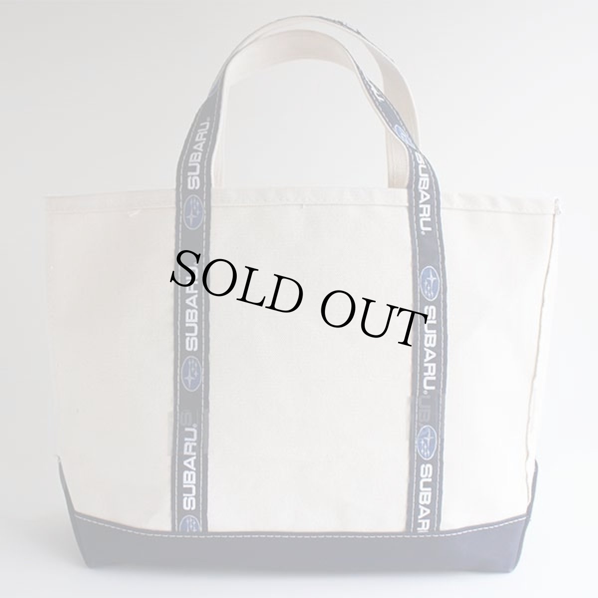 画像2: USA製 L.L.Bean BOAT AND TOTE SUBARU ロゴ キャンバス トートバッグ 紺 M★ミディアム (2)