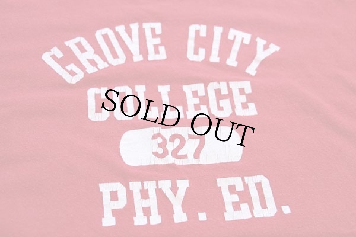 画像5: 70s USA製 RUSSELLラッセル GROVE CITY COLLEGE 四段中抜き コットン リバーシブルTシャツ 赤×ライトグレー (5)