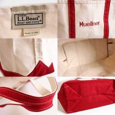 画像3: USA製 L.L.Bean BOAT AND TOTE Muellner刺繍 キャンバス トートバッグ 赤 XL★エクストララージ (3)