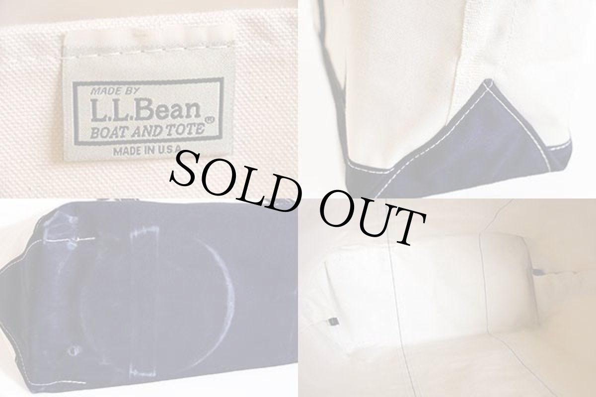 画像3: USA製 L.L.Bean BOAT AND TOTE ロングハンドル キャンバス トートバッグ 紺 L★ラージ (3)